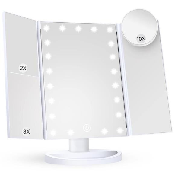 Makeup Mirror Vanity Mirror with Lights, 2X, 3X, 10X Magnification,Touch Control - Picture 1 of 7